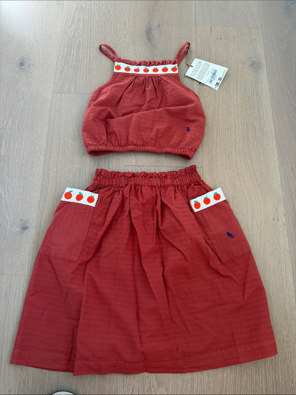Bobo Choses Red Two-Piece Tomato Trim Matching Set